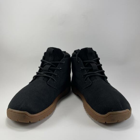 Feelgrounds Chukka Boots Womens Size 9 Black Lace Up Gum 